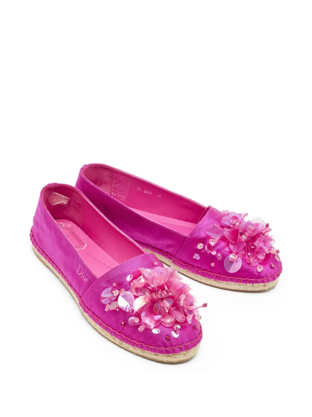 Christian Dior Pre-Owned Espadrilles met pailletten - Roze