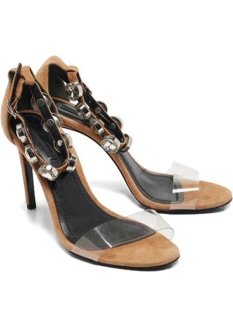 Pre-Owned Alexander Wang 크리스털 장식 스웨이드 샌들 100mm