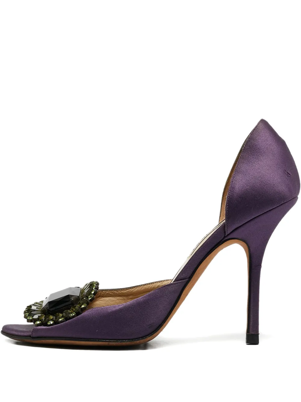 Jimmy Choo Pre-Owned 105mm Kendal embellished satin pumps | Purple | Image 1