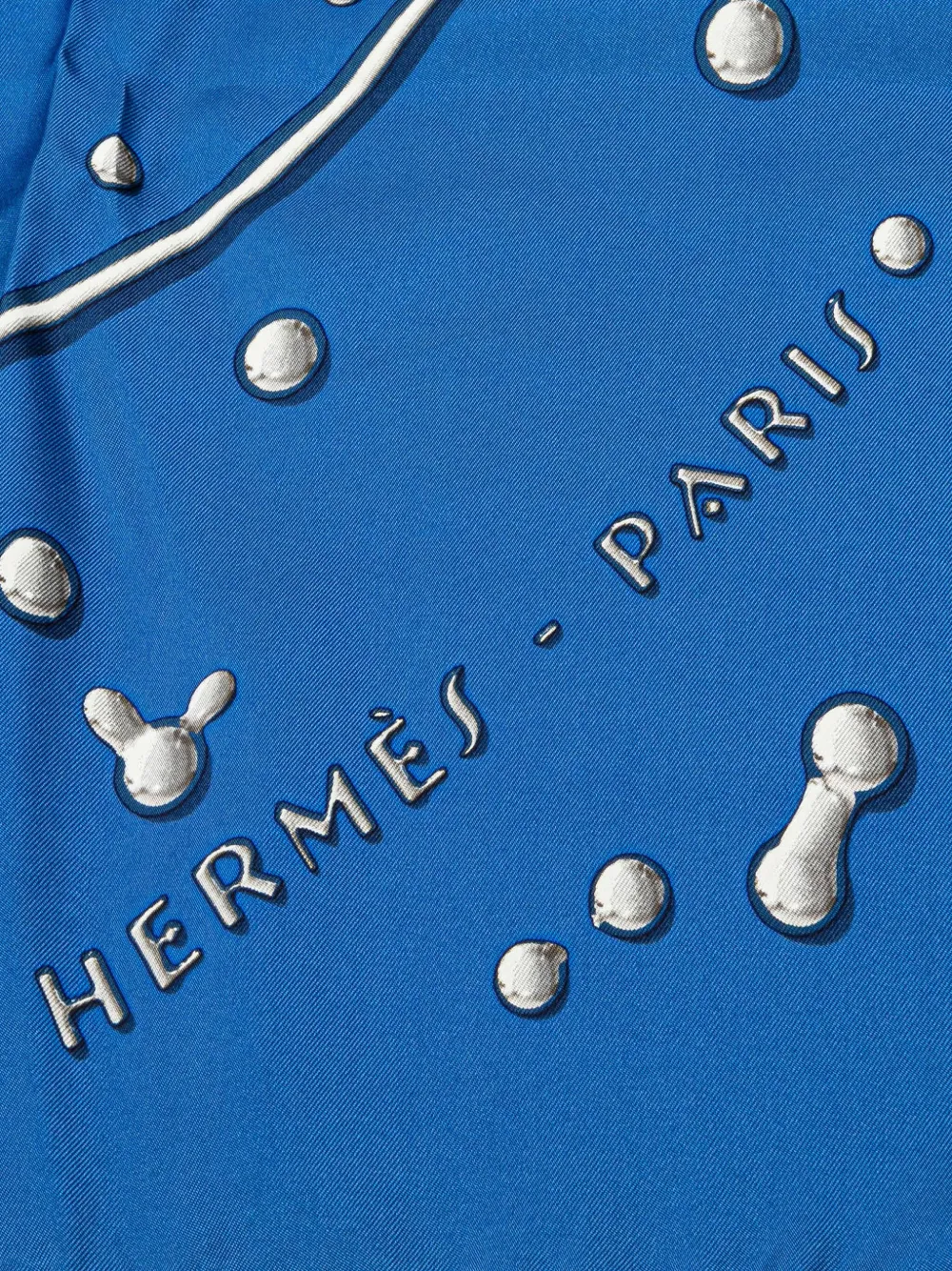 Pre-owned Hermes 20th Century Vif Argent Silk Scarf Scarves