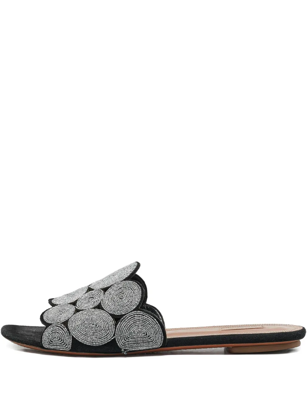 glittered suede sandals