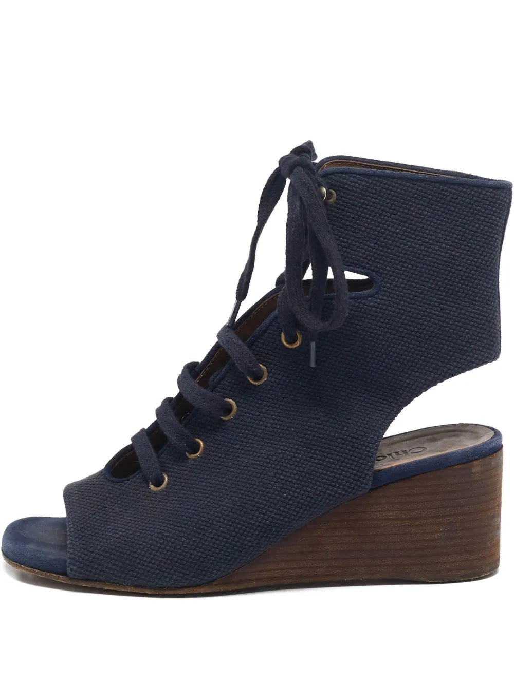 Chloé Pre-Owned lace-up ankle boots | Blue | Image 1