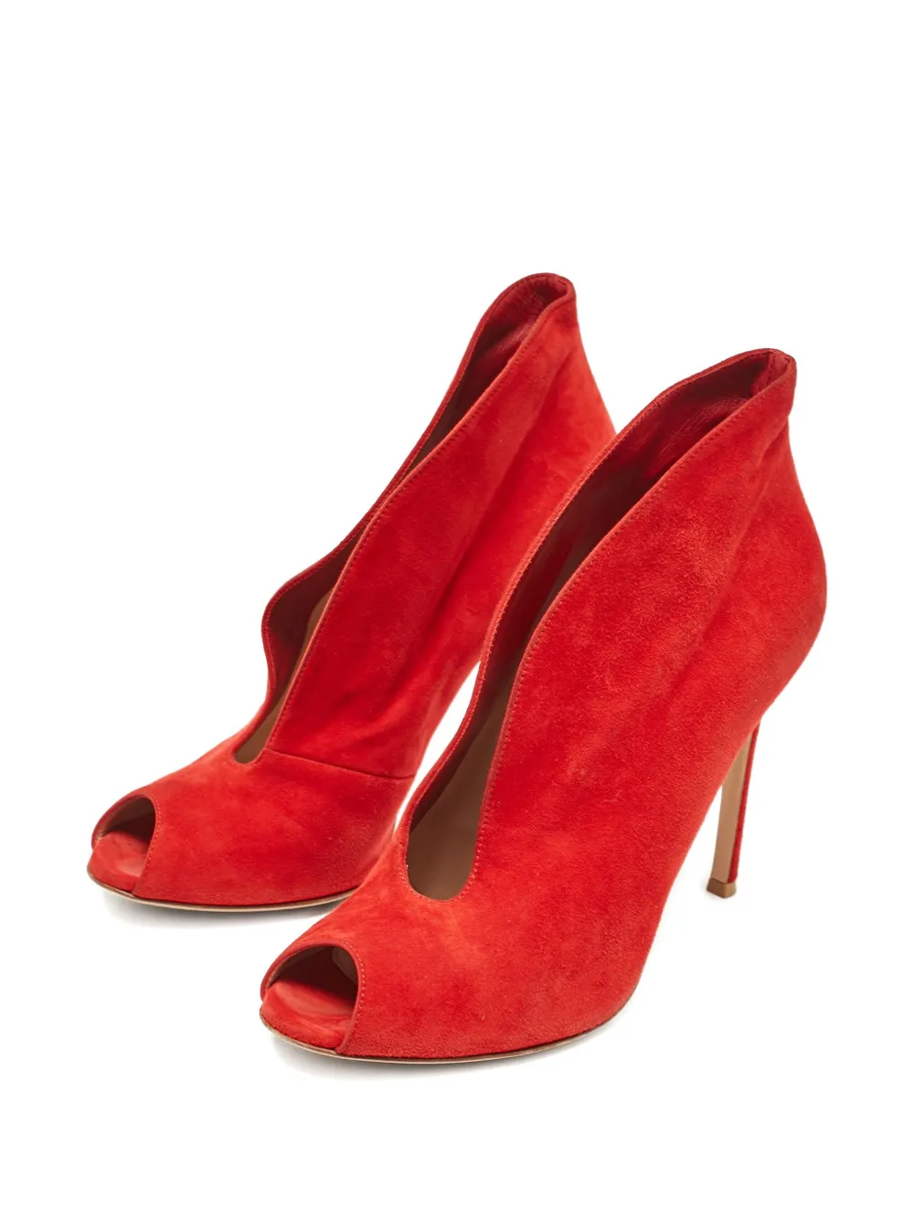 Gianvito Rossi Pumps met open neus en hak - Rood