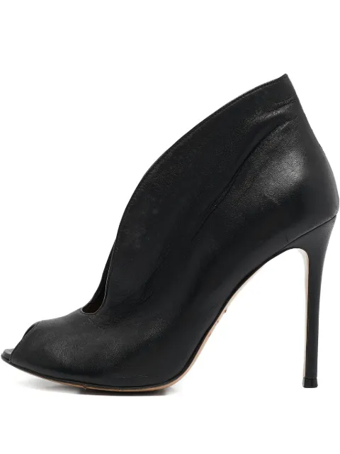 Gianvito Rossi botas de piel con peep toe