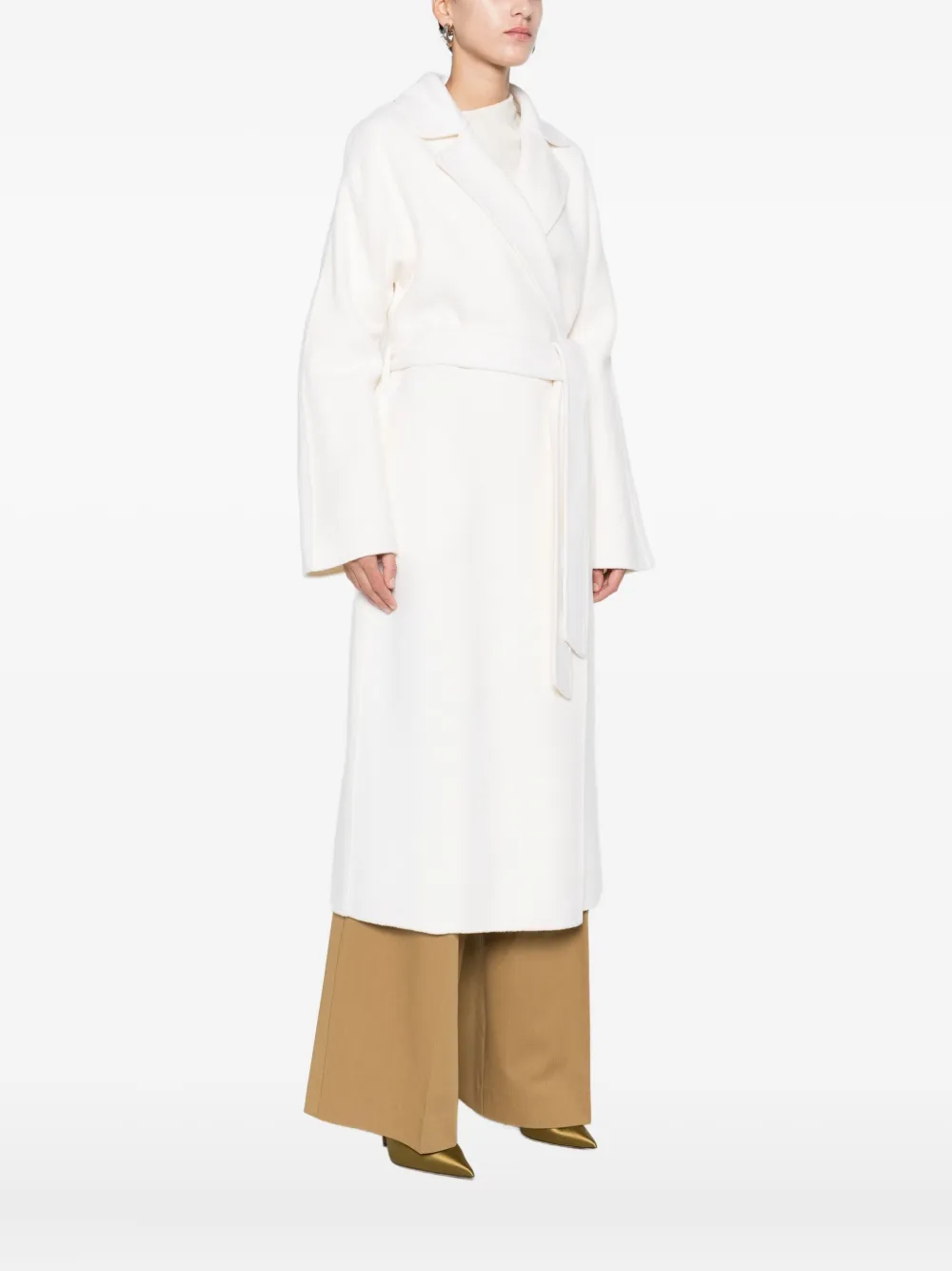 P.a.r.o.s.h Belted Single-breasted Coat In White
