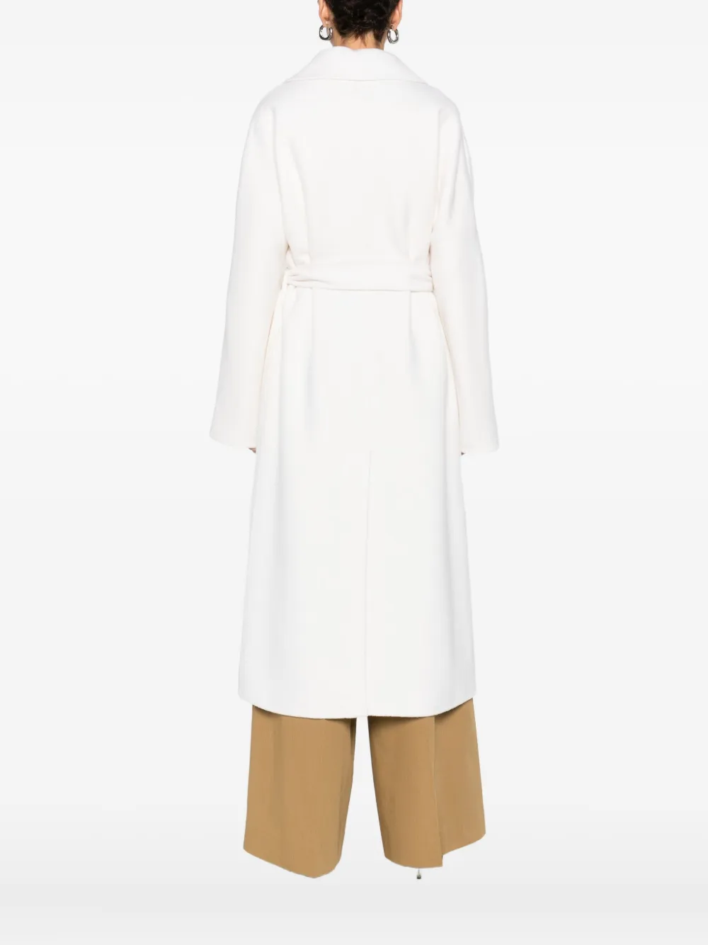P.a.r.o.s.h Belted Single-breasted Coat In White