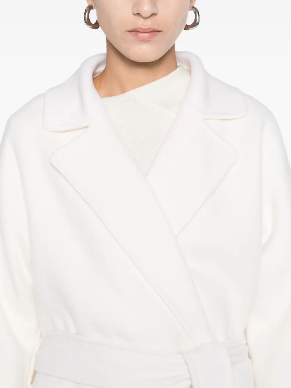 P.a.r.o.s.h Belted Single-breasted Coat In White
