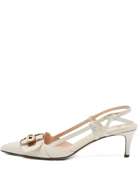 Fendi Pre-Owned leather ball-detail slingback pumps