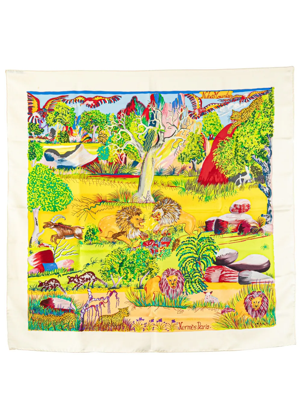 Hermès Pre-Owned 20th Century Nuba Mountain Silk Scarf scarves - イエロー Hermès Pre-Owned 20th Century Nuba Mountain Silk Scarf scarves - イエロー