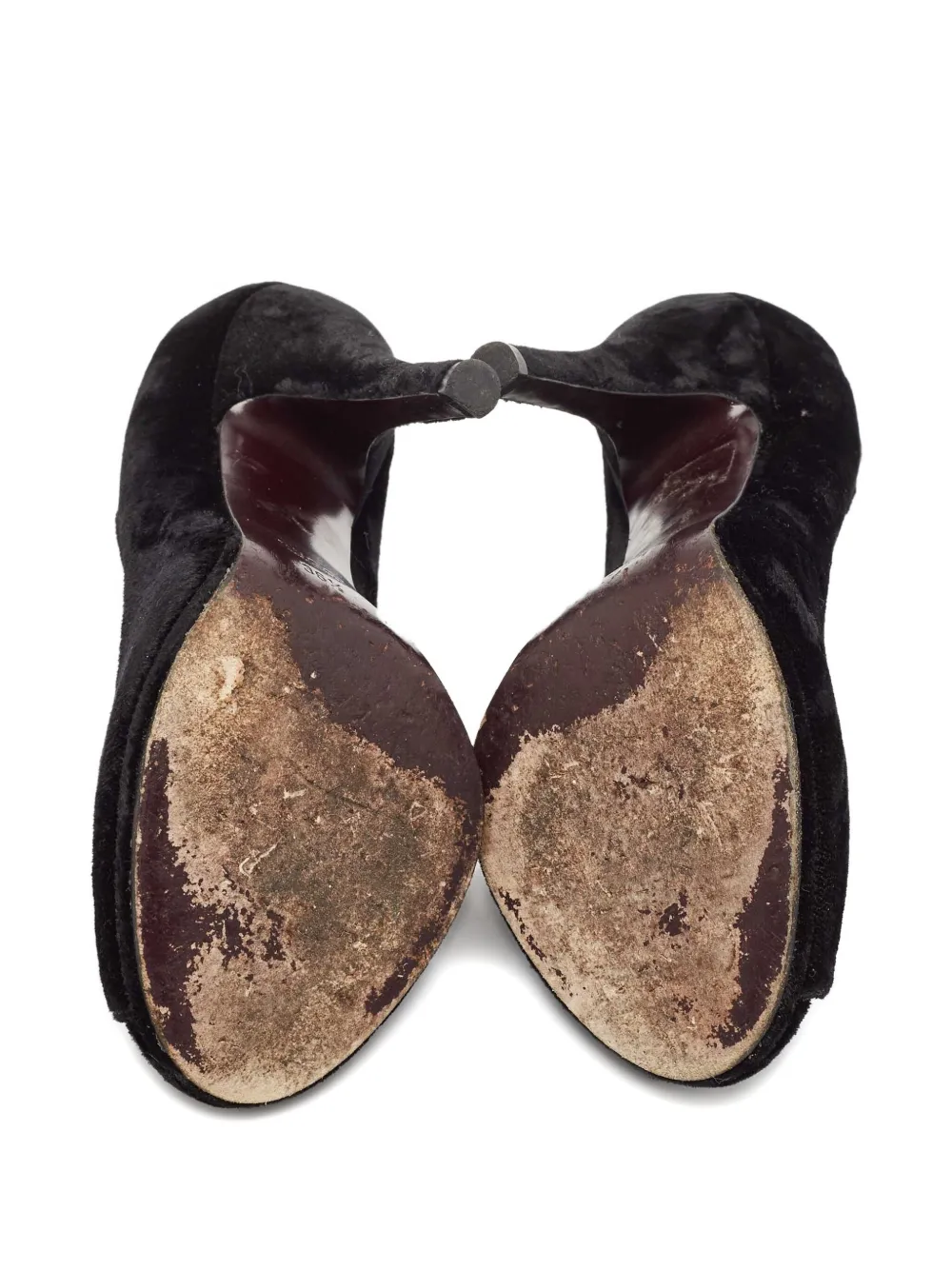 Pre-owned Gucci 120mm Velvet-finish Heeled Pumps