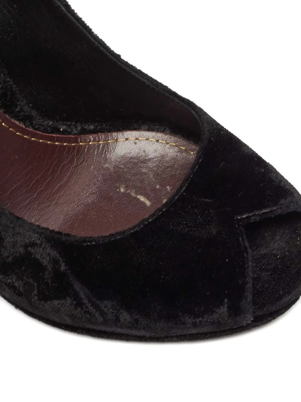 Pre-owned Gucci 120mm Velvet-finish Heeled Pumps