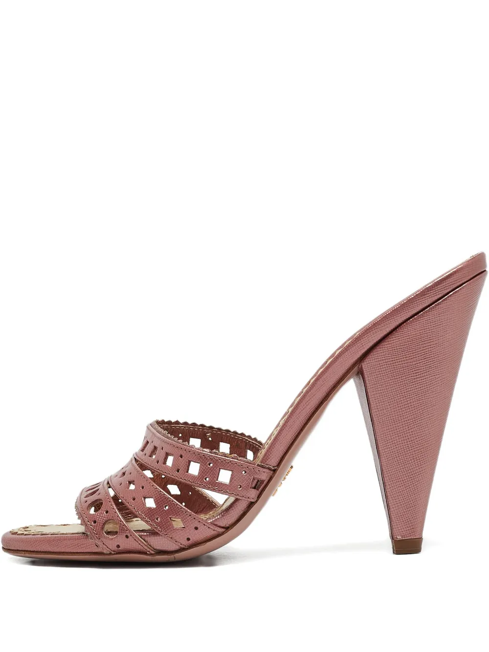 Prada Pre-Owned 75mm leather cut-out sandals - ピンク Prada Pre-Owned 75mm leather cut-out sandals - ピンク