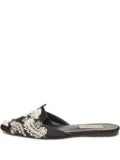 Oscar de la Renta Pre-Owned embroidered flat mules - Black