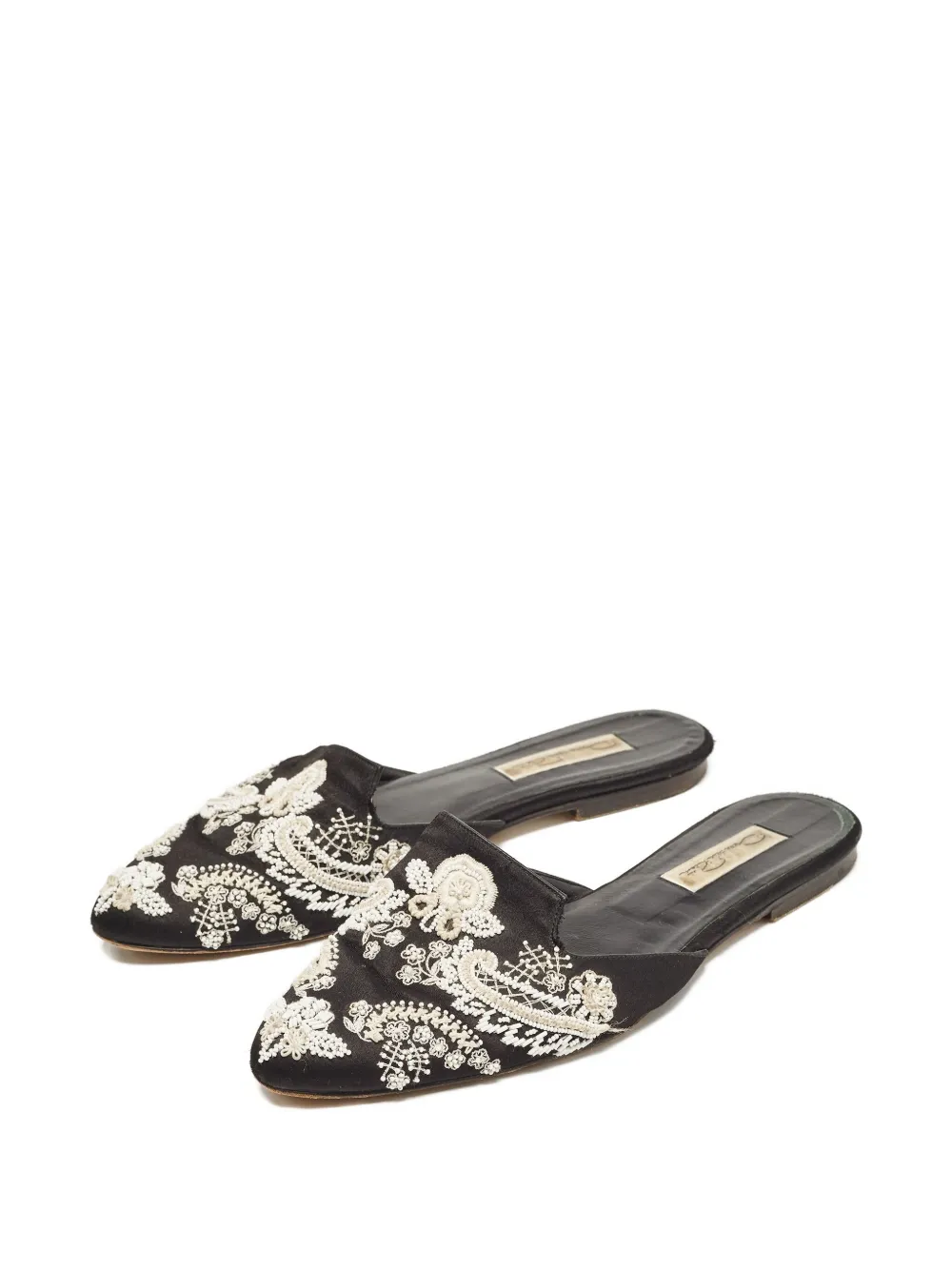Oscar de la Renta Pre-Owned embroidered flat mules | Image 2