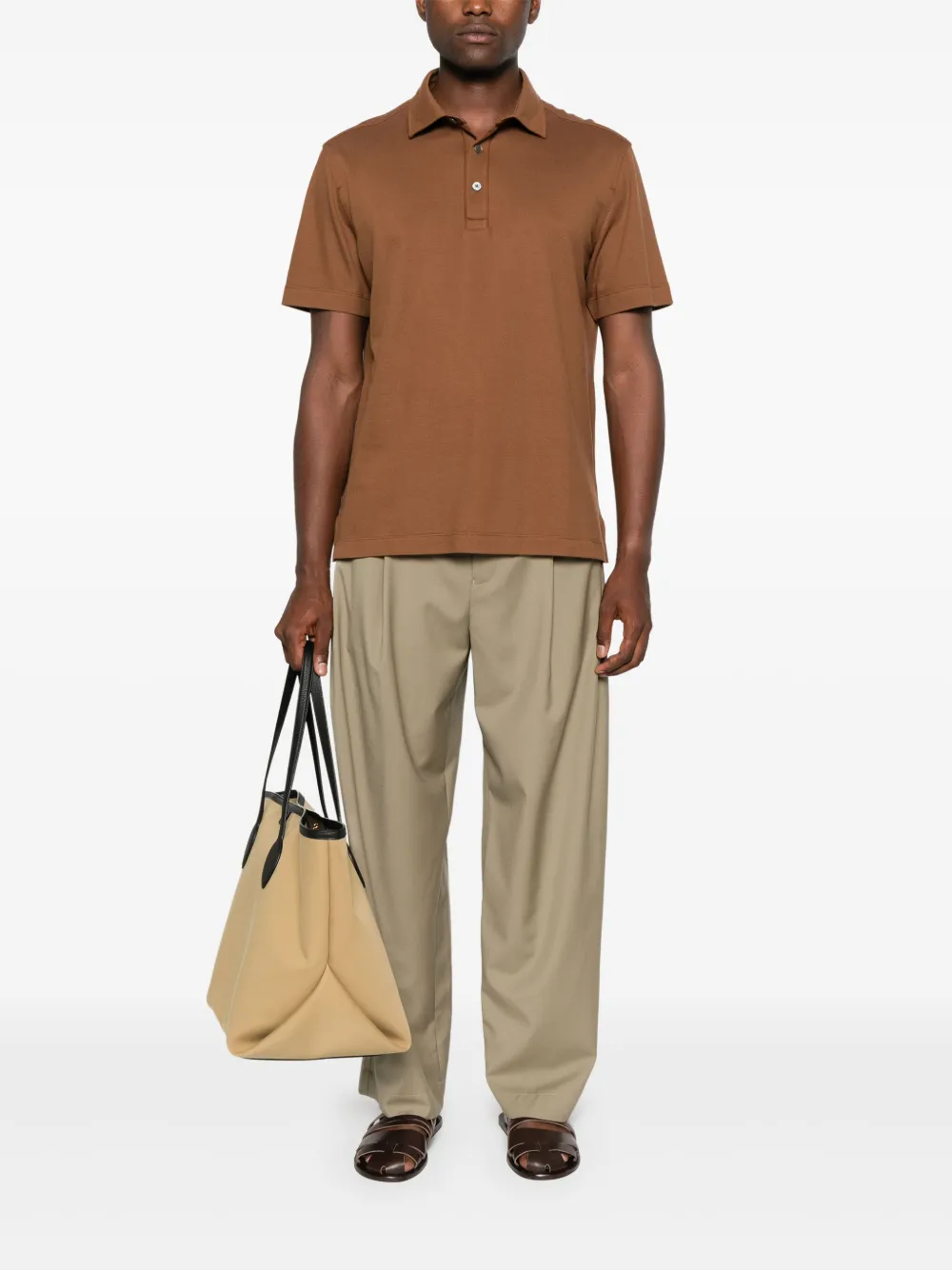 Zegna Katoenen poloshirt - Bruin