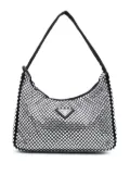 Prada Pre-Owned 2019-2024 Mini Satin Crystal Re-Edition 2000 shoulder bag - Black