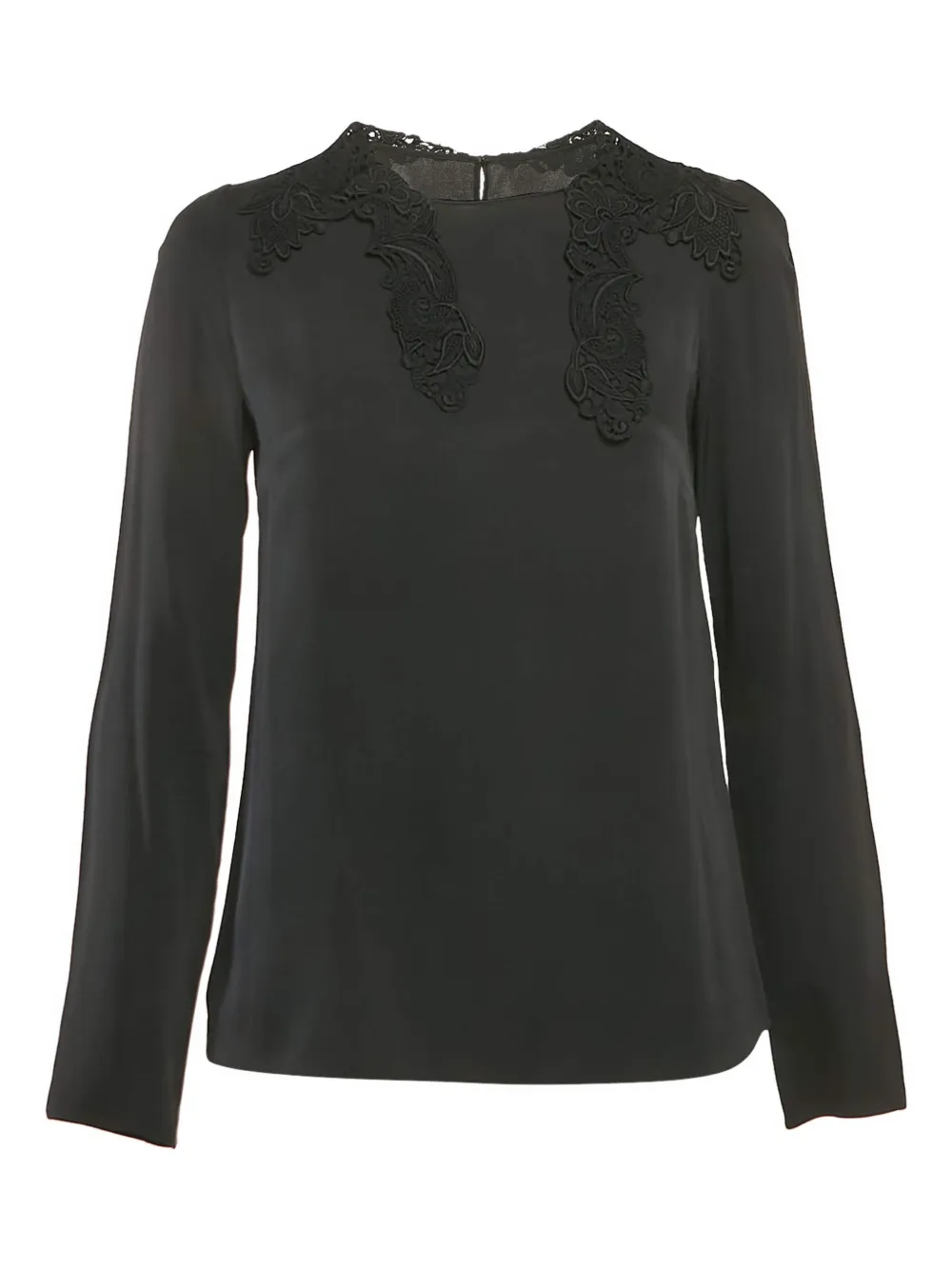 Click to view more detailed imagery on our partner's website Pre-owned Dolce & Gabbana Lace-trim Blouse In Black