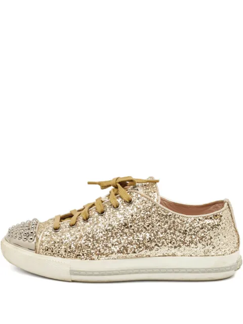 Miu Miu Pre-Owned glitter-embellished sneakers
