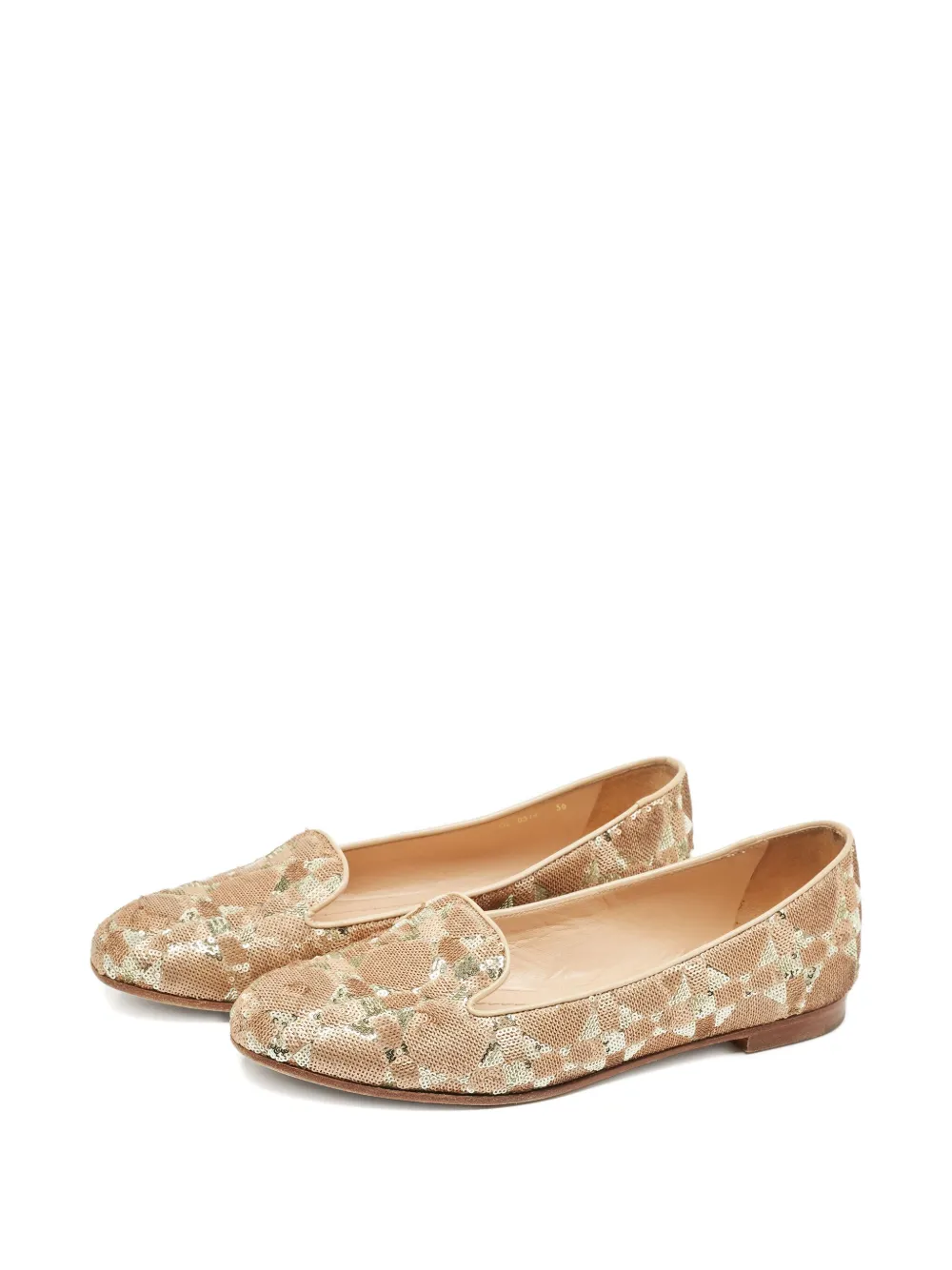 Christian Dior Pre-Owned 2024 suède slippers met pailletten - Beige