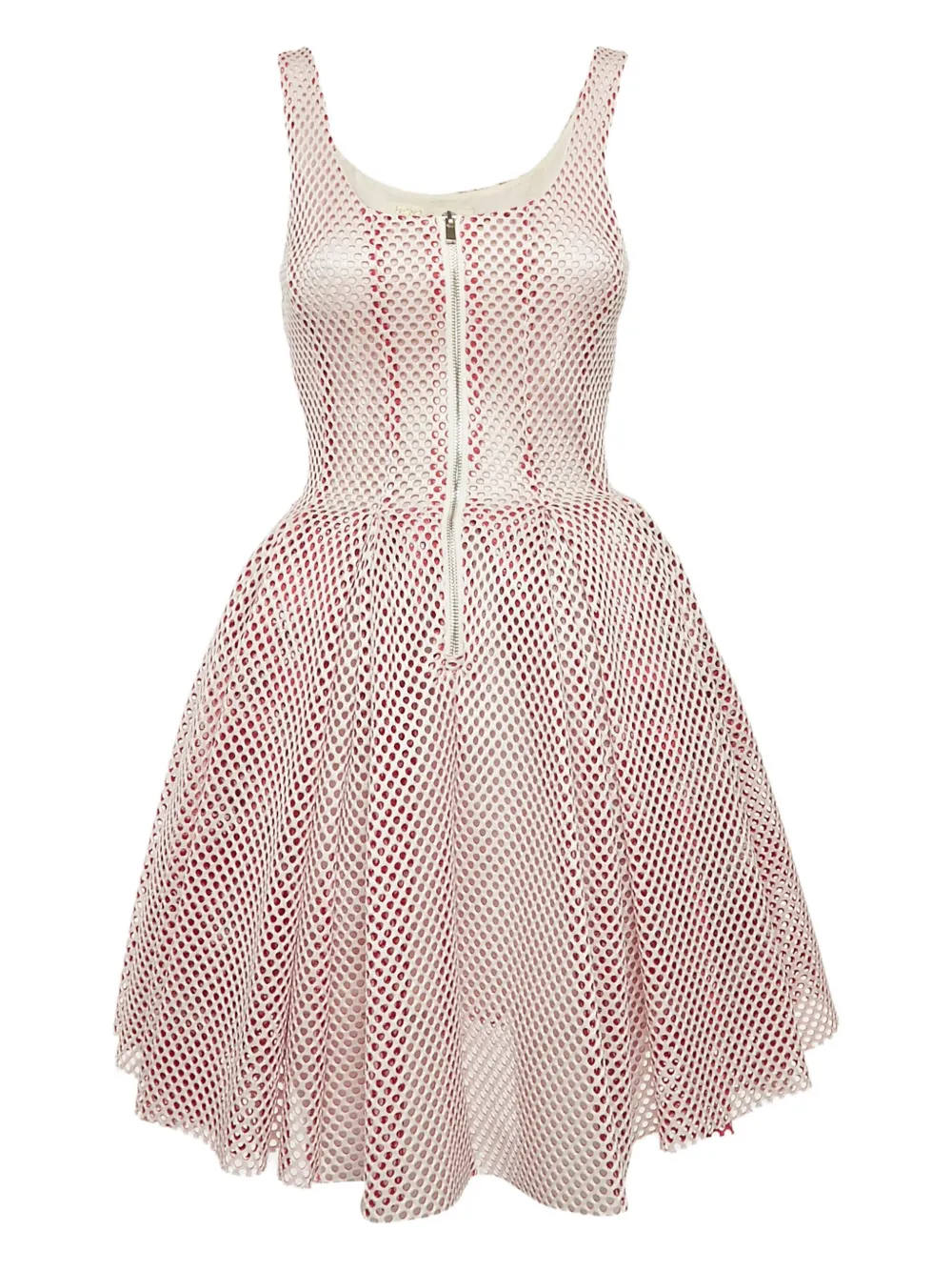 Maje pre-owned mesh-panel zip mini dress | White | Image 1