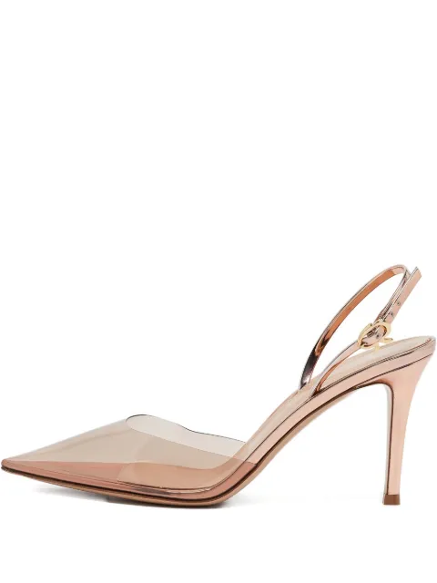 Gianvito Rossi 2024 pre-owned 90mm Ribbon D'Orsay clear heeled pumps