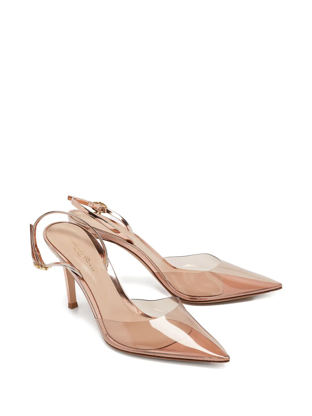 Gianvito Rossi 2024 pre-owned 90mm Ribbon D'Orsay clear heeled pumps | Image 2