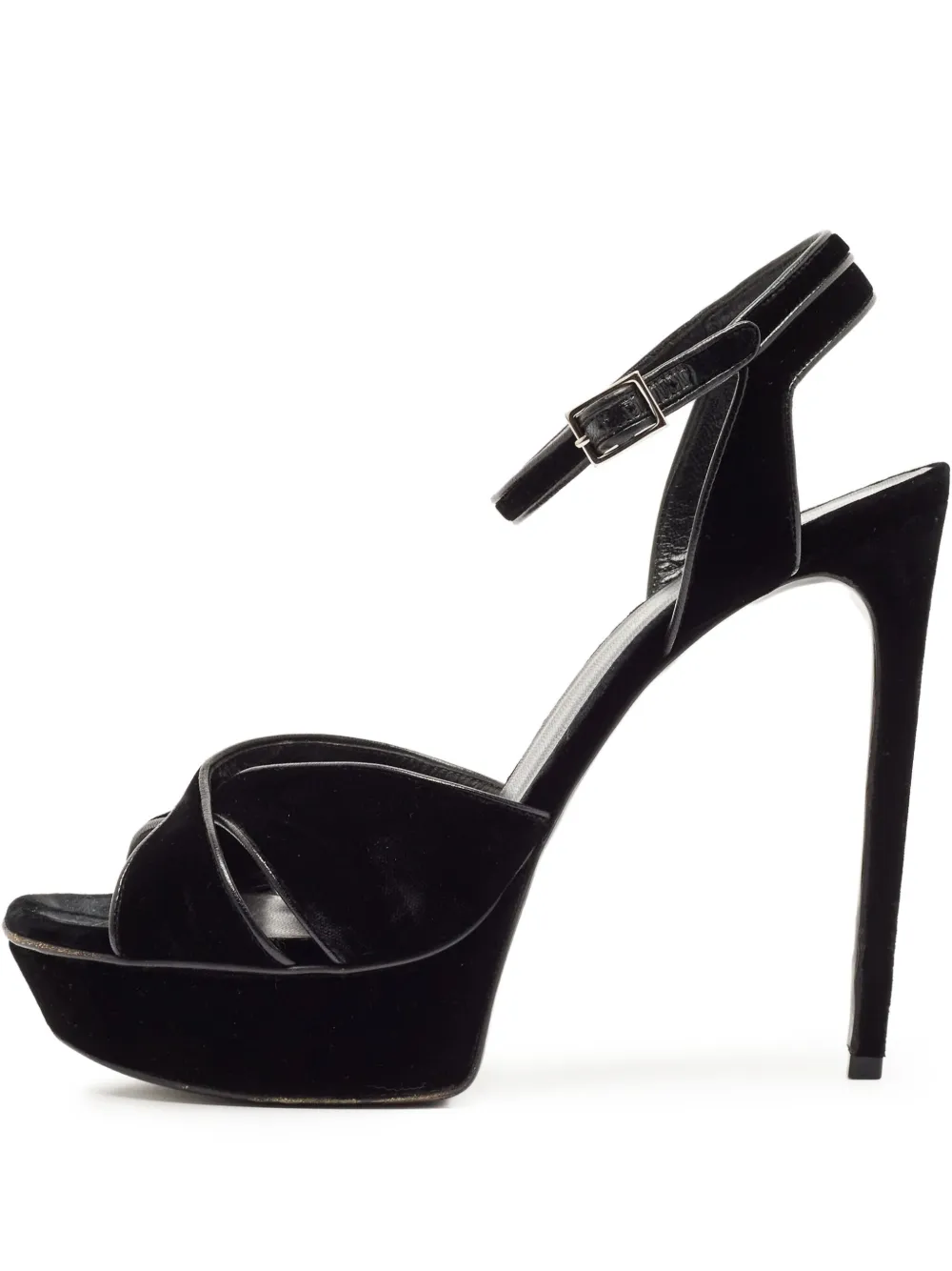 150mm Bianca velvet platform sandals