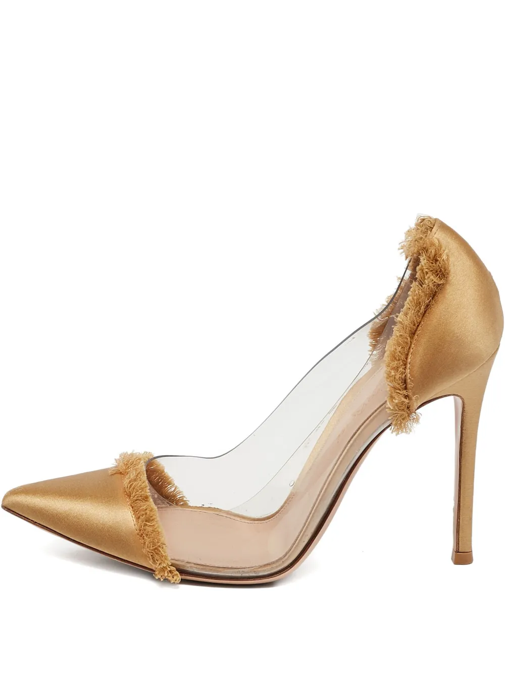 Gianvito Rossi 2024 110mm satin fringe pumps | Yellow | Image 1