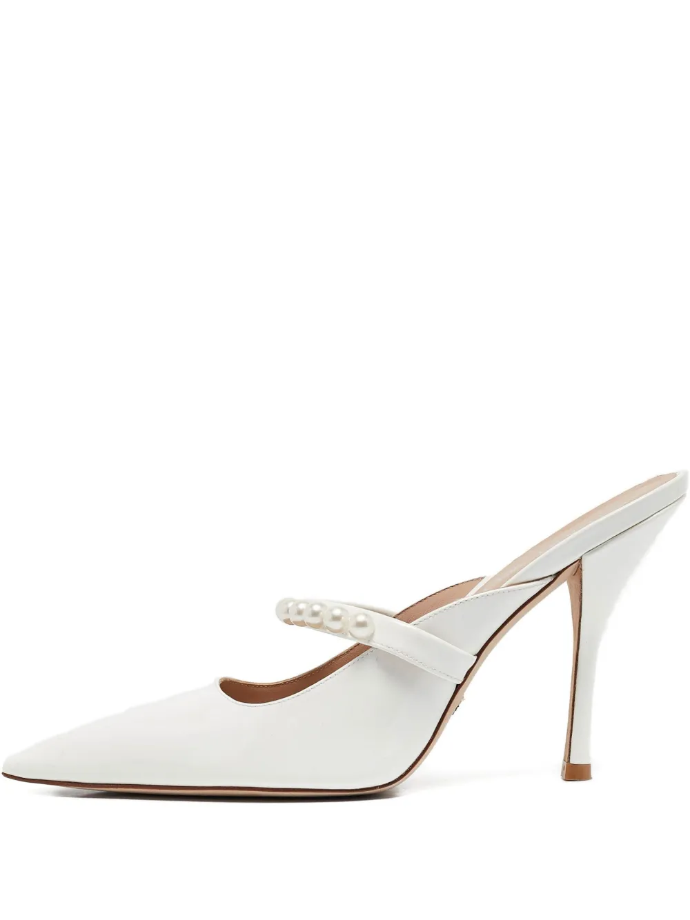 Pre-owned Stuart Weitzman  110mm Pearl-strap Pointed-toe Mules