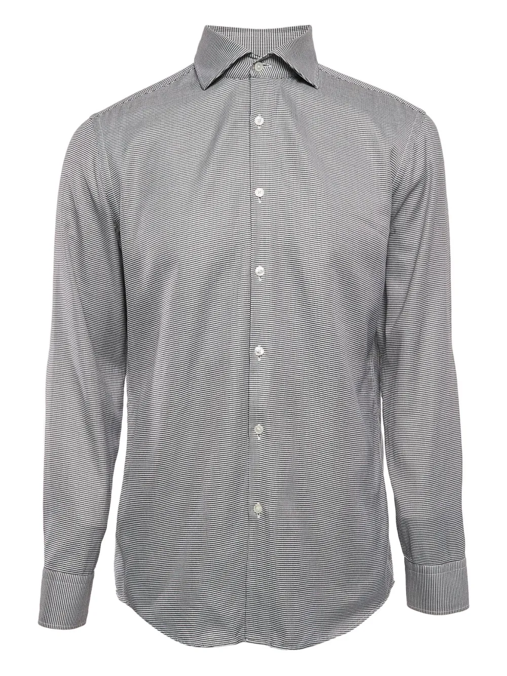 BOSS pre-owned houndstooth-pattern cotton shirt | Black | Image 1