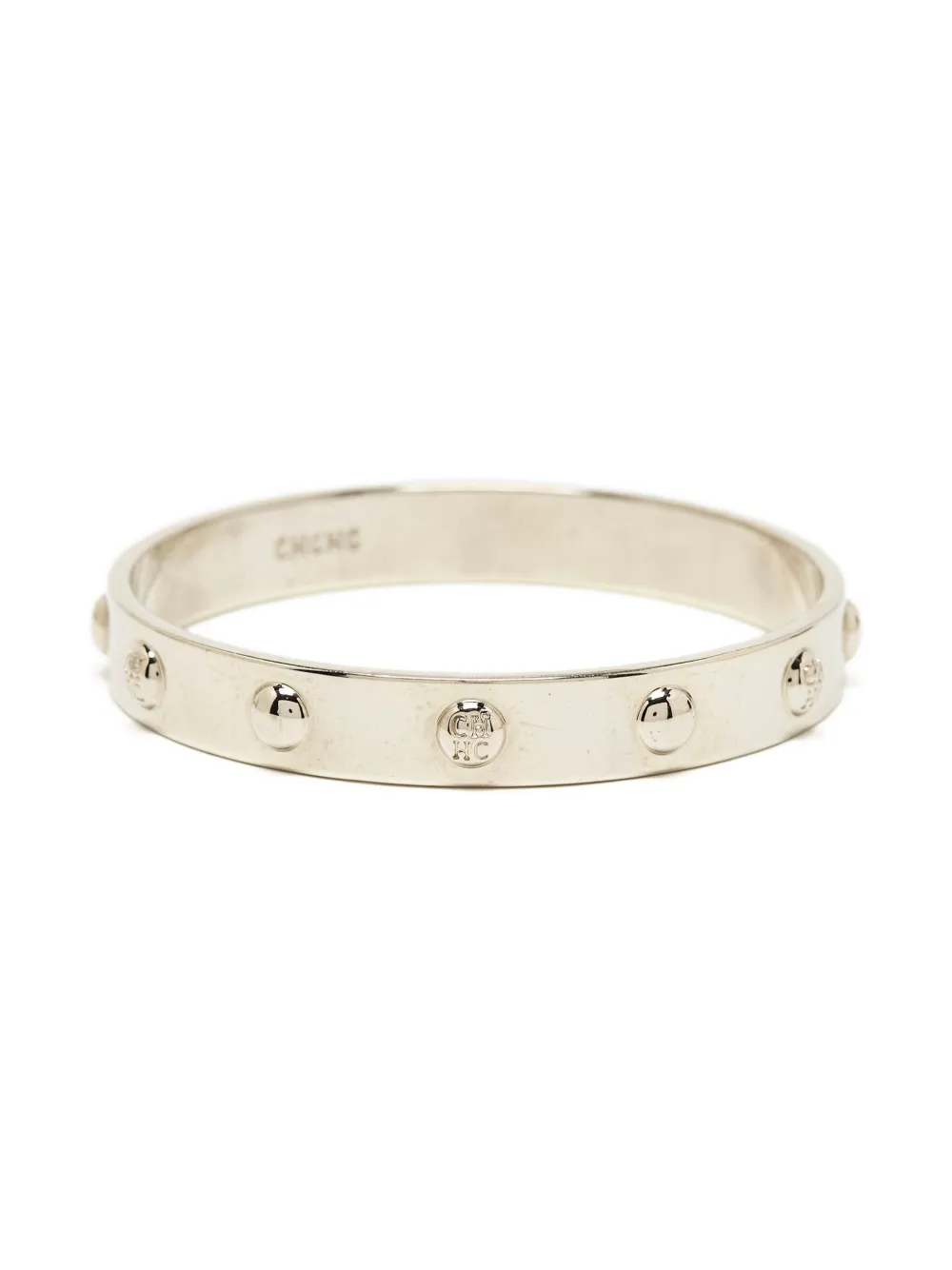 Carolina Herrera Vintage pre-owned CH monogram studded bangle | Silver | Image 1