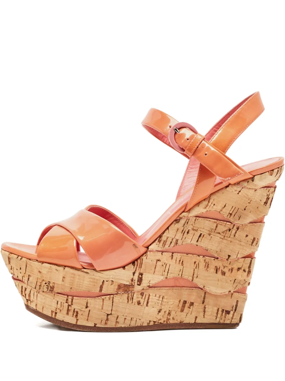 Casadei Vintage 140mm patent-leather wedge sandals | Pink | Image 1