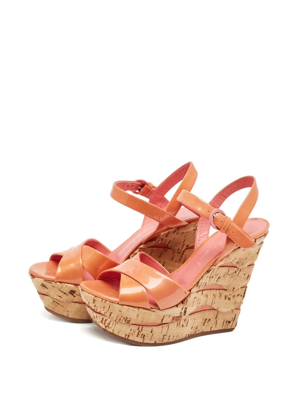 Casadei Vintage 140mm patent-leather wedge sandals | Image 2