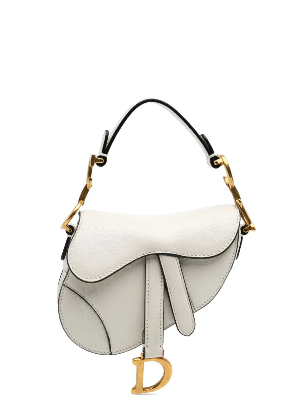 Christian Dior Pre-Owned 2021 Micro Goatskin Saddle satchel - ホワイト Christian Dior Pre-Owned 2021 Micro Goatskin Saddle satchel - ホワイト