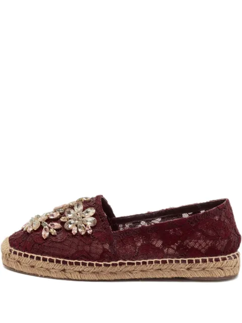 Dolce & Gabbana Pre-Owned lace embellishment espadrilles