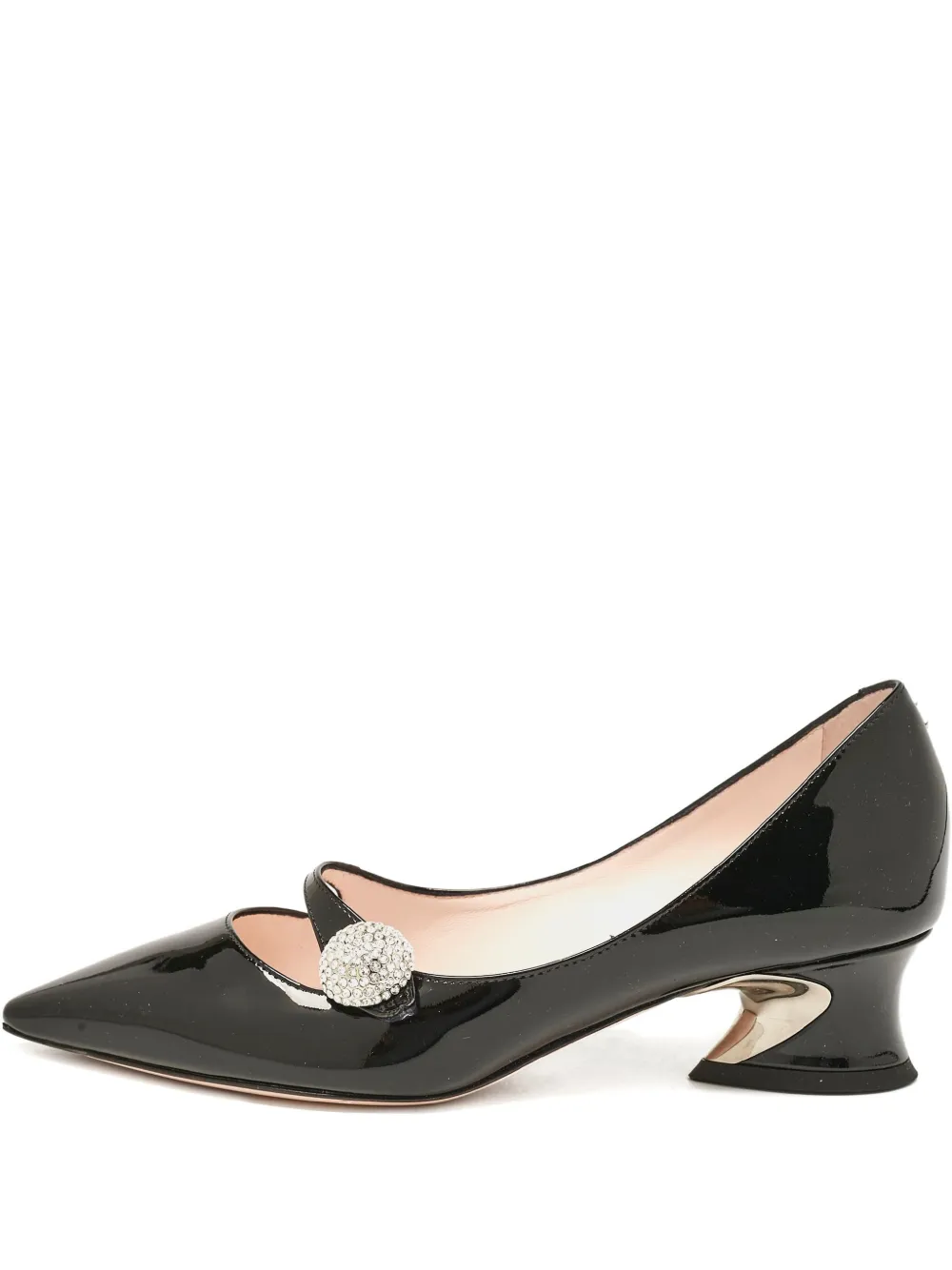 Roger Vivier Vintage 45mm patent-leather crystal-embellished pumps | Black | Image 1