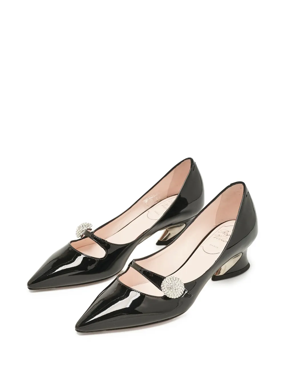 Roger Vivier Vintage 45mm patent-leather crystal-embellished pumps | Heeled Pumps | Image 2