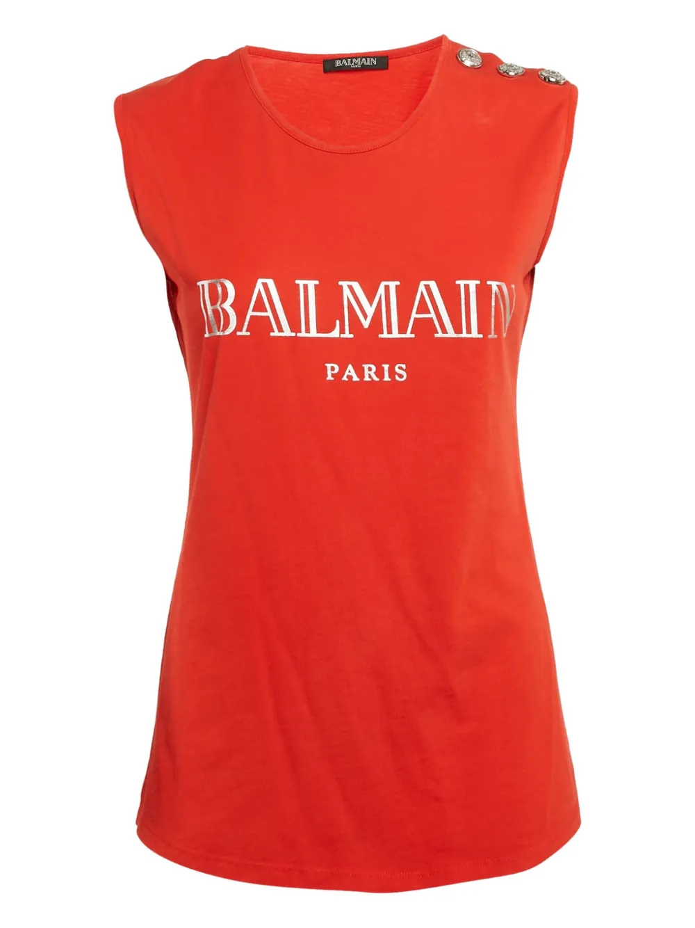 Balmain Pre-Owned 2023 logo-foil tank top | Orange | Image 1