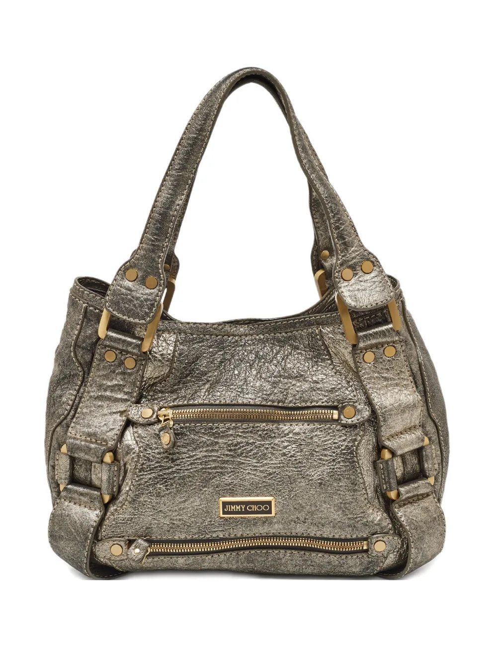 Jimmy Choo Pre-Owned Malena mettalic-effect handbag | Grey | Image 1