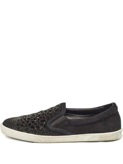 Jimmy Choo Pre-Owned crystal-embellished slip-on sneakers