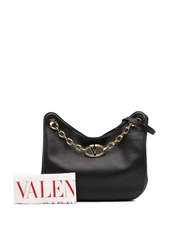 【関税&送料込】Valentino Garavani Vlogo Gate Grainy Leather Valentino Garavani Pre-Owned 2021-2025 Leather Vlogo Gate