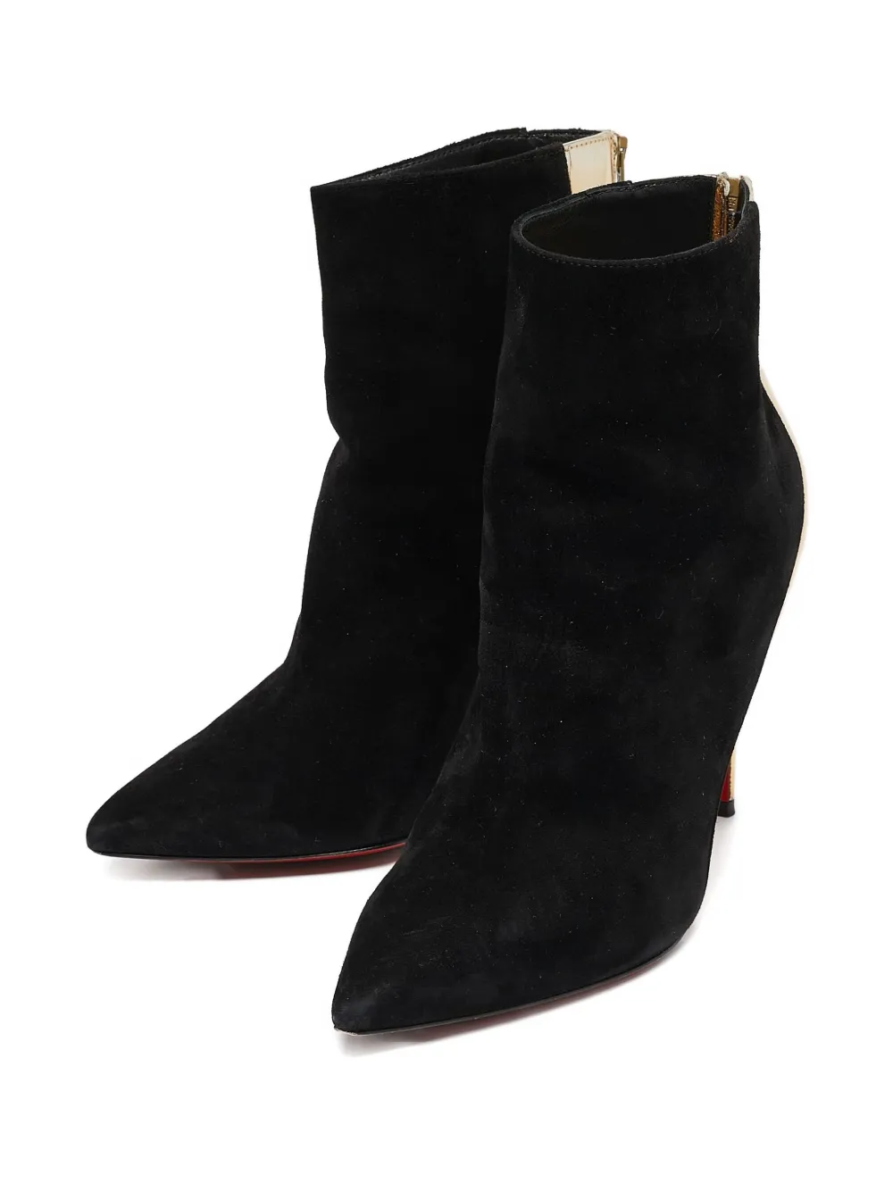 Christian Louboutin Pre-Owned 100 mm Delicotte suède laarzen met vlakken - Zwart