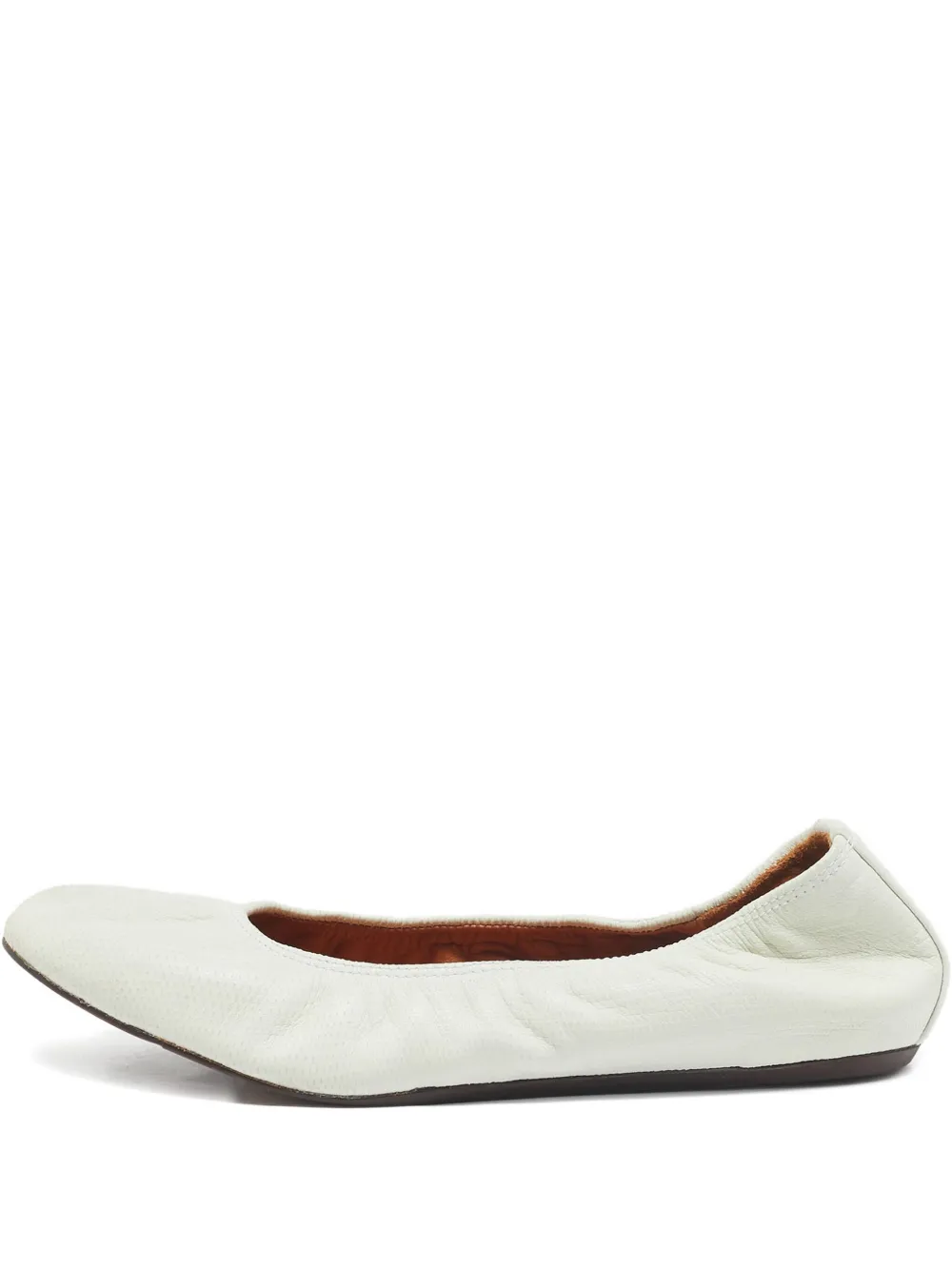Pre-owned Lanvin Leather Ballet Flats In White
