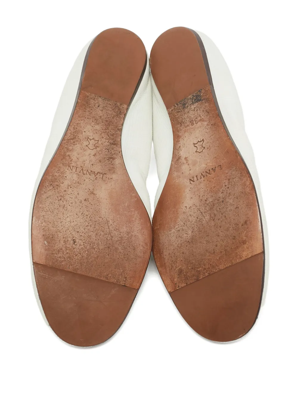 Pre-owned Lanvin Leather Ballet Flats In White