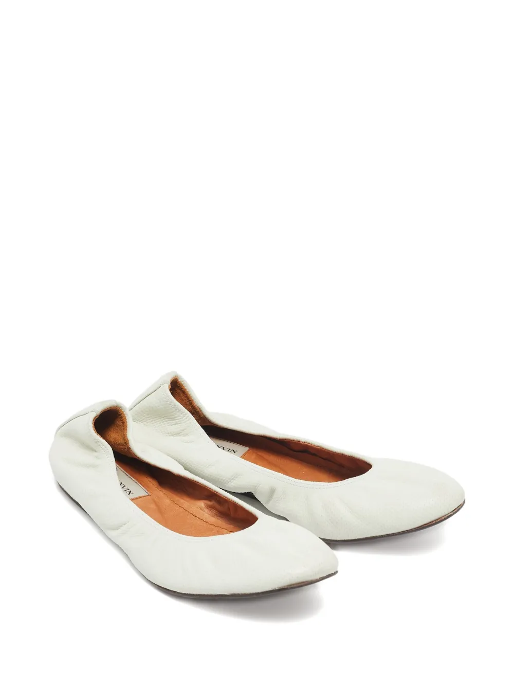 Pre-owned Lanvin Leather Ballet Flats In White