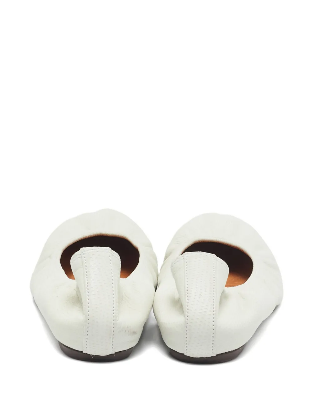 Pre-owned Lanvin Leather Ballet Flats In White