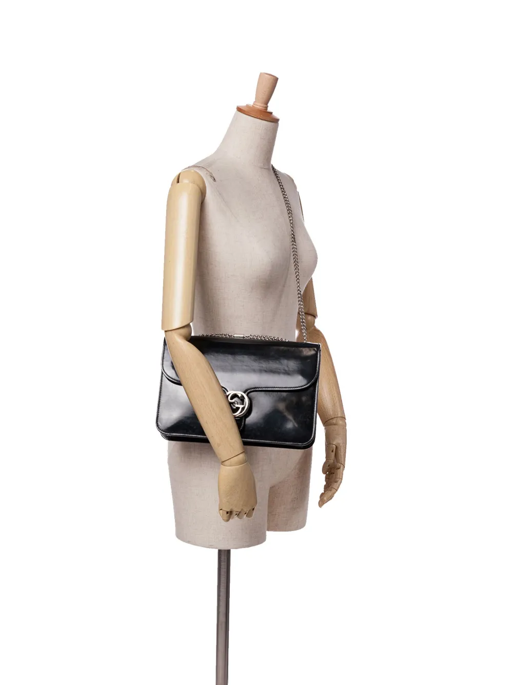 Gucci Pre-Owned Dollar Interlocking G lackad axelremsväska från 2016-2024 | Pre-Owned | Image 2
