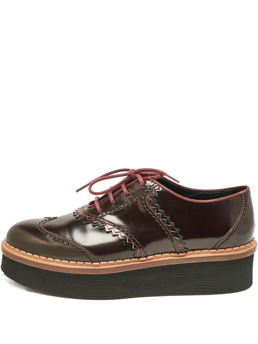 Tod's Vintage pre-owned leather platform oxford shoes | Brown | Image 1