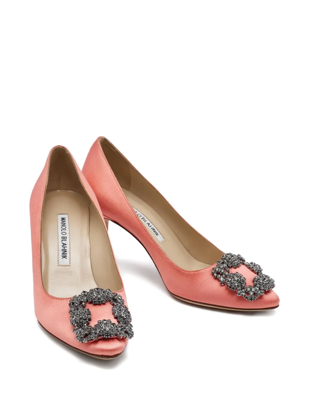 Manolo Blahnik 2024 Crystal Buckle satin pumps | Heeled Pumps | Image 2
