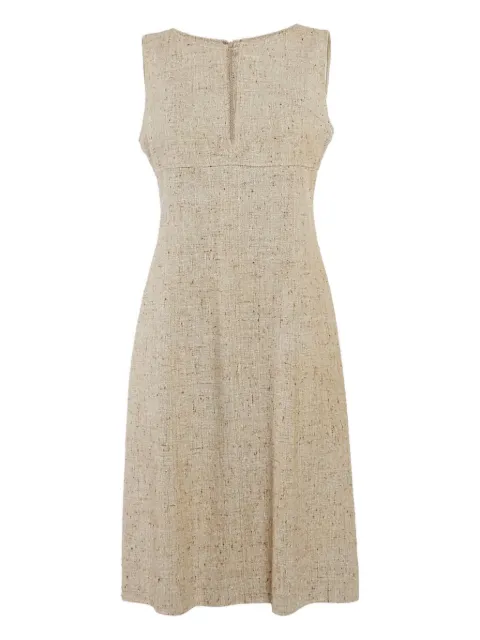 Valentino Garavani Pre-Owned tweed V-neck midi dress